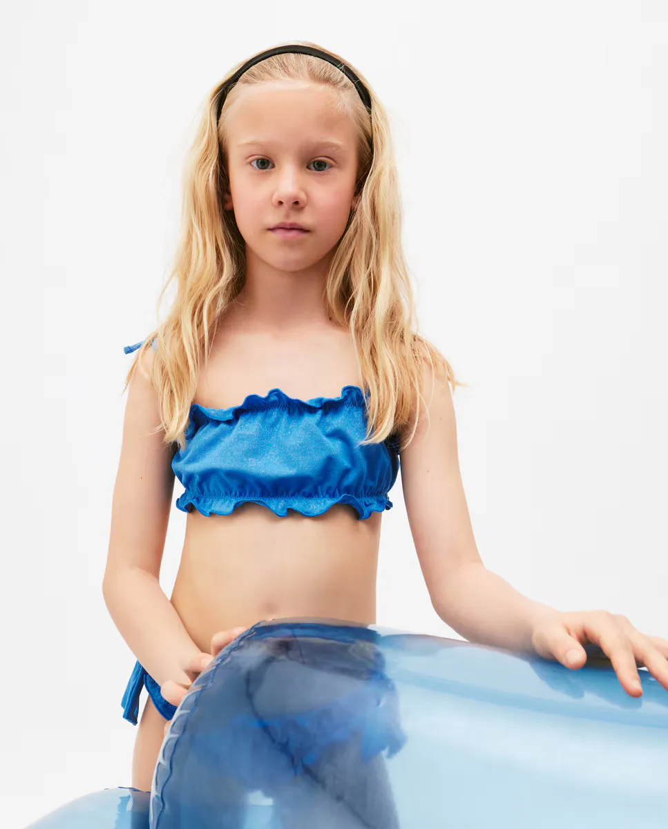 

Бикини для девочки с верхом из люрекса Kids El Corte Inglés, темно-синий