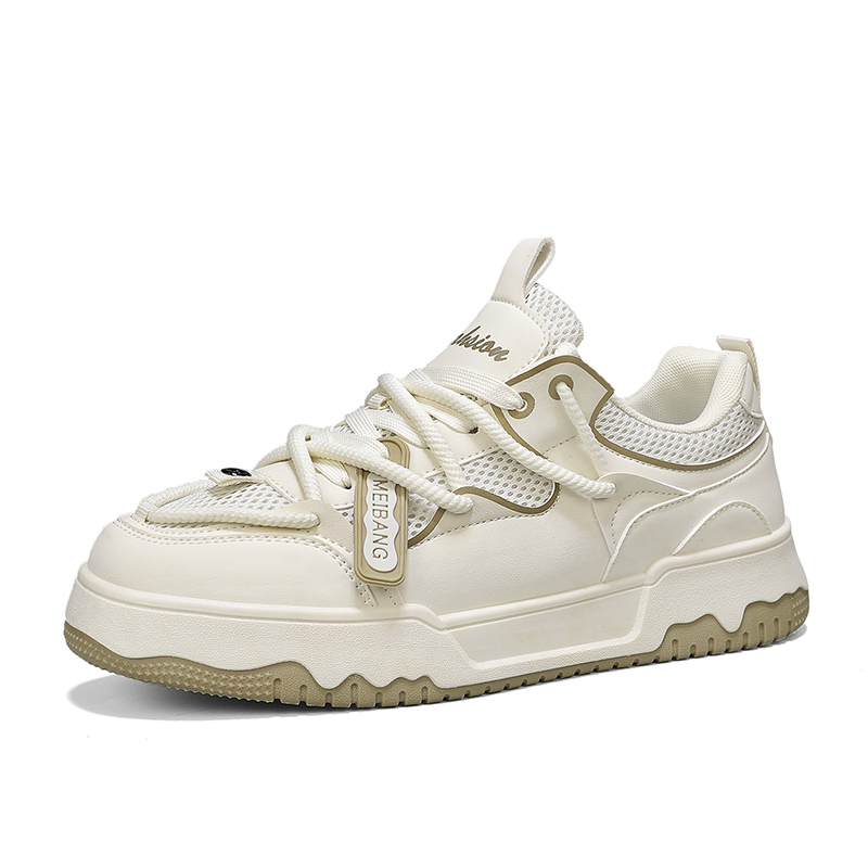 

SHOUBA Мужские лоу-топ скейтборд кроссовки белый хаки, цвет White Khaki
