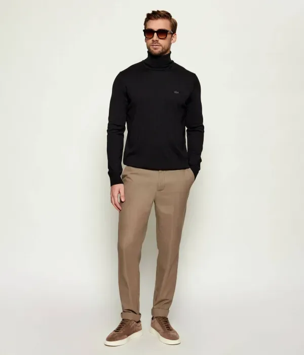 Шерстяная водолазка regular fit Lacoste, черный — фото 2