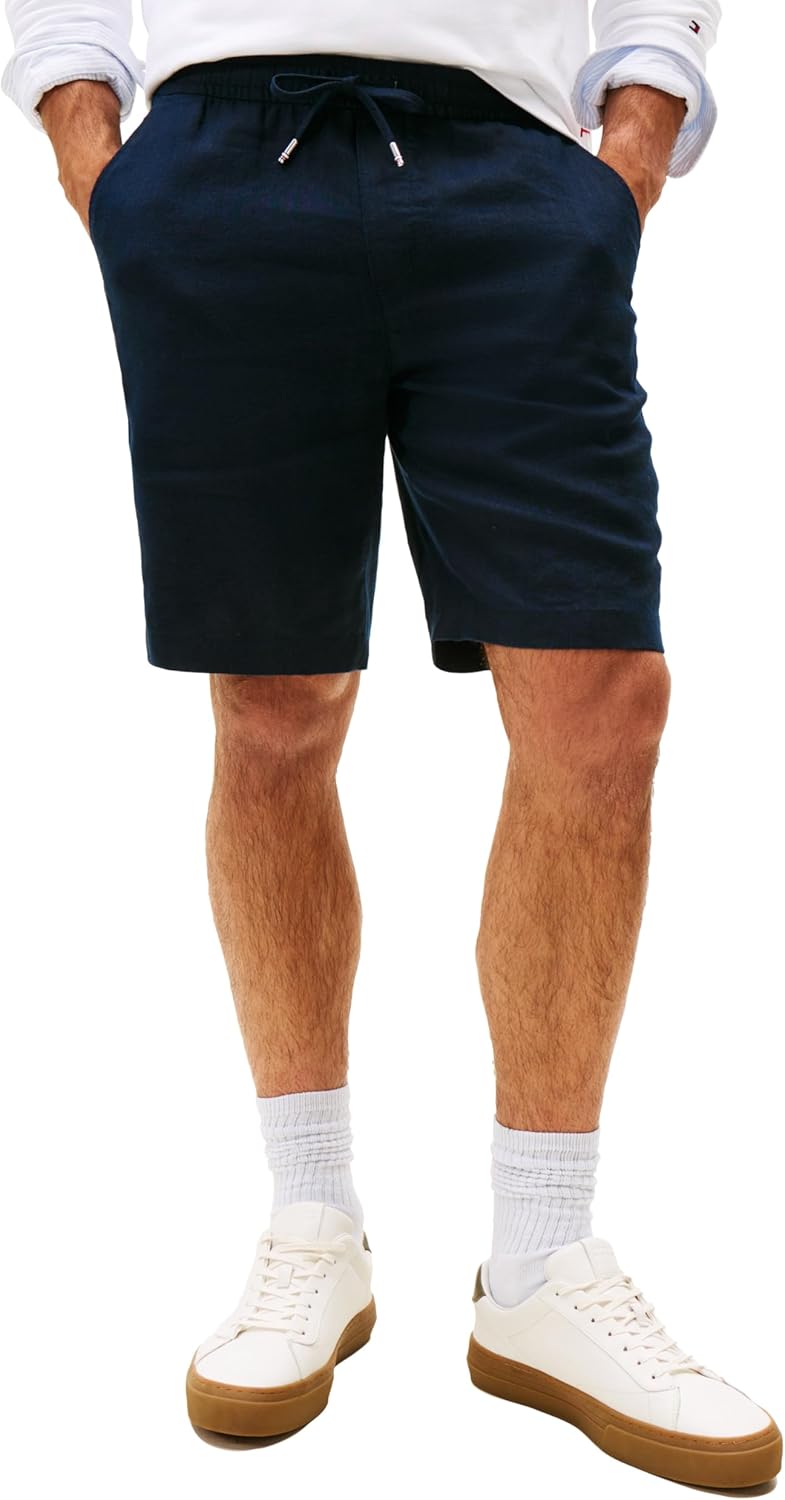 

Мужские летние льняные шорты Tommy Hilfiger 10 дюймов свободного кроя, Desert Sky