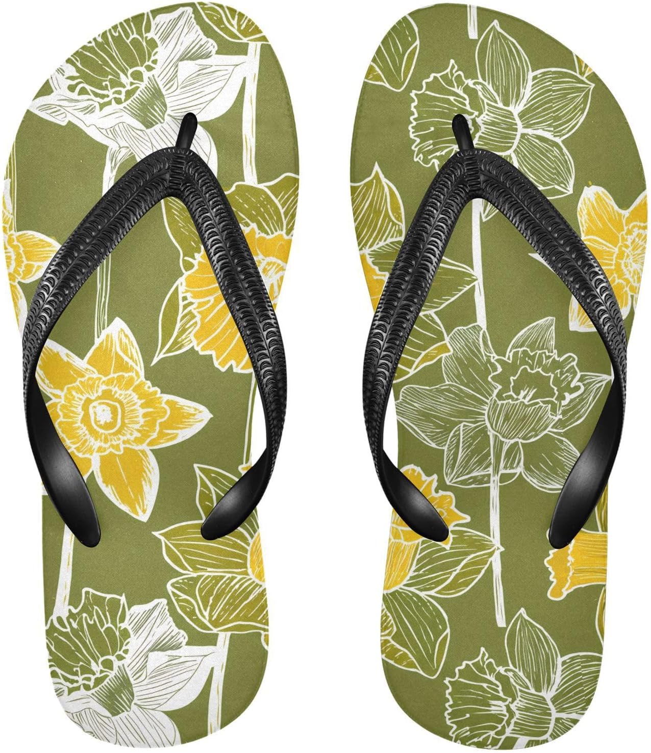 

Женские и мужские пляжные шлепанцы Daffodils Olive, резиновые, нескользящие, летние тапочки, сандалии с ремешком Sinestour