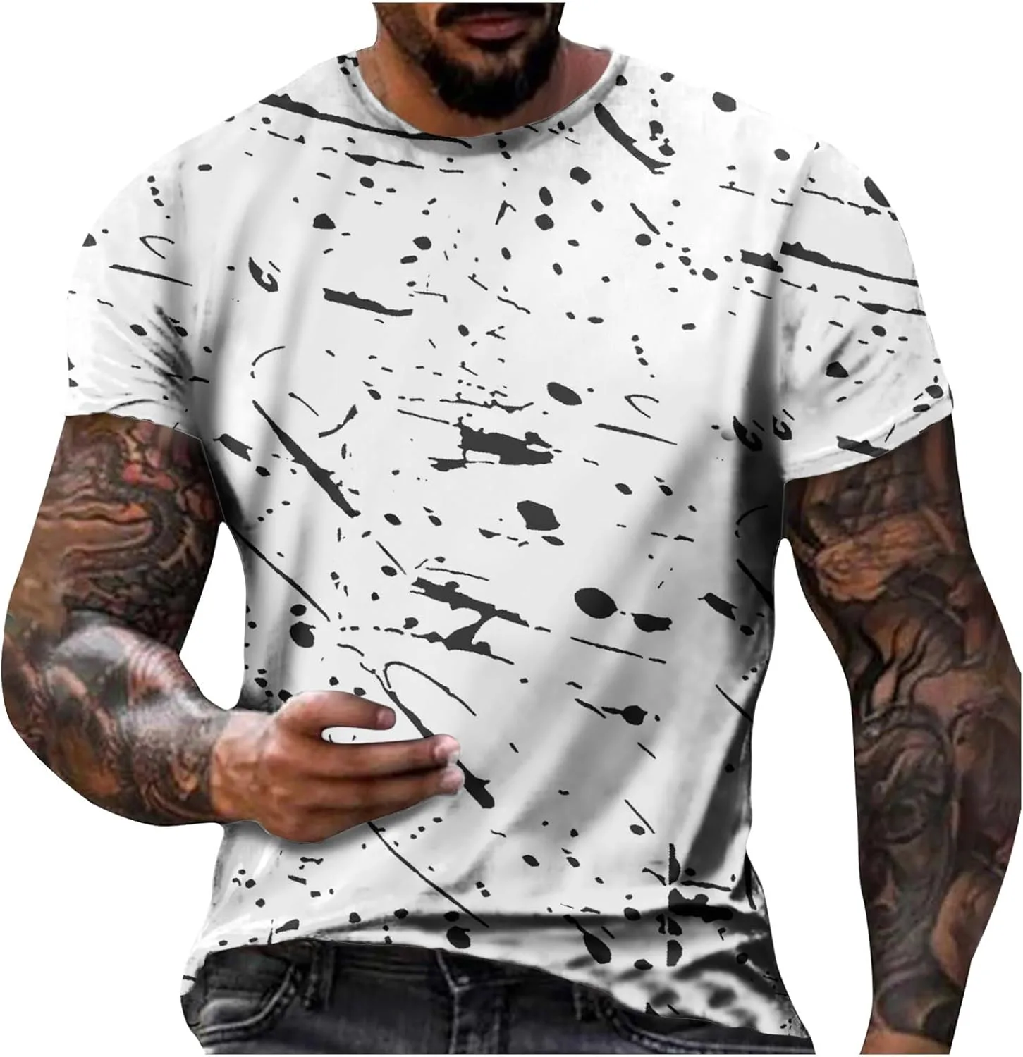 

Короткий рукав для женщин, лето-осень, принт, сетка