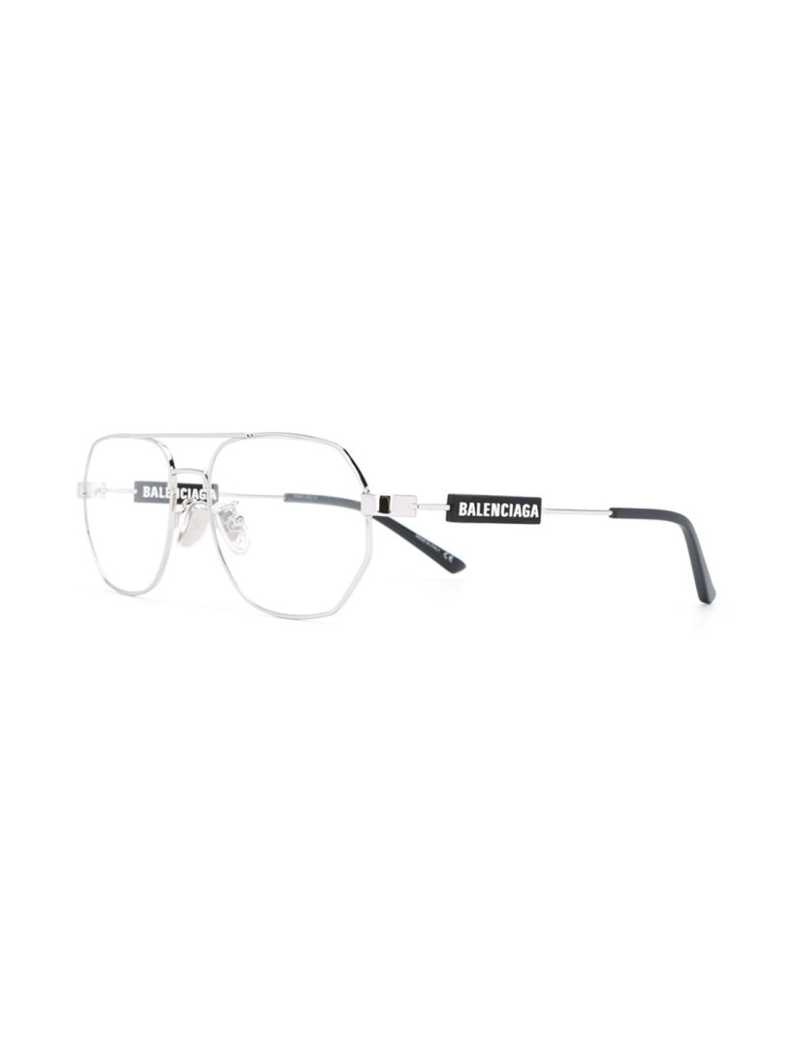 Balenciaga Eyewear очки-пилоты с логотипом, серебристый — фото 2