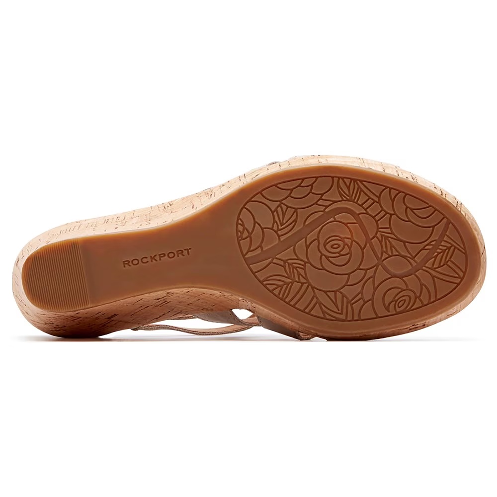 Босоножки на танкетке в стиле гладиатор Briah Rockport, new taupe nubuck — фото 4