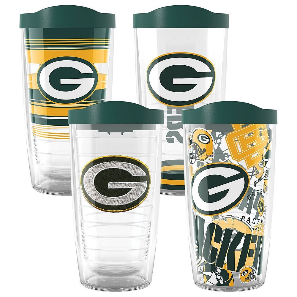 

Tervis Green Bay Packers, четыре упаковки, 16 унций. Классический набор стаканов, цвет Pkr Multi