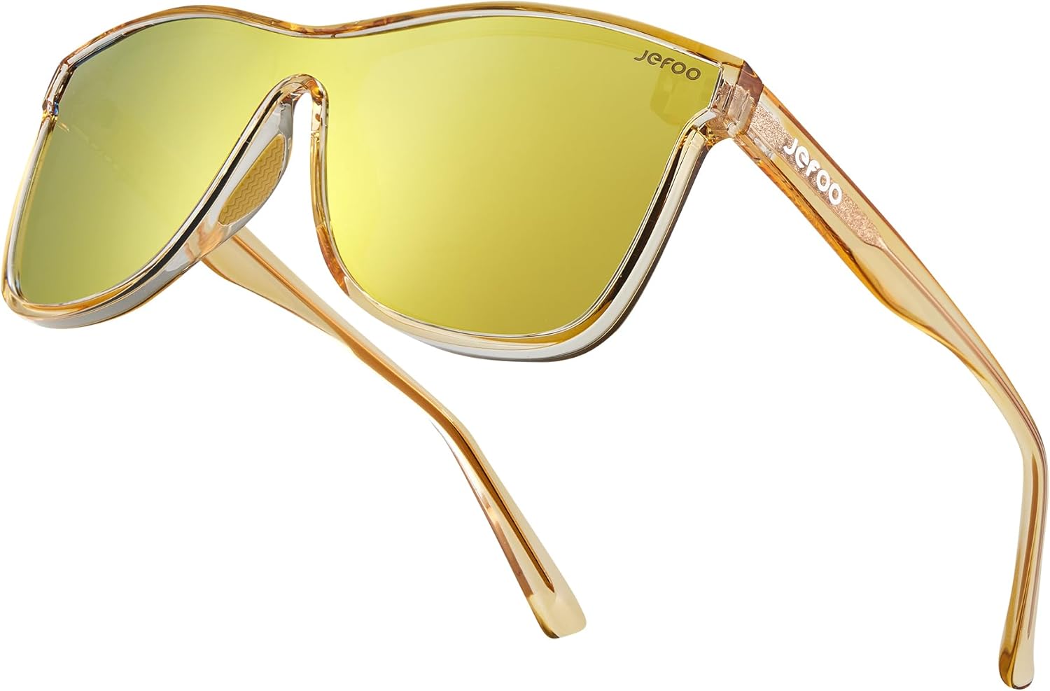 

Солнцезащитные очки Jefoo с поляризацией для мужчин, модные зеркальные очки для женщин, солнцезащитные очки с отражающей поверхностью и защитой от УФ-излучения, Golden Frame / Golden Mirrored Lens