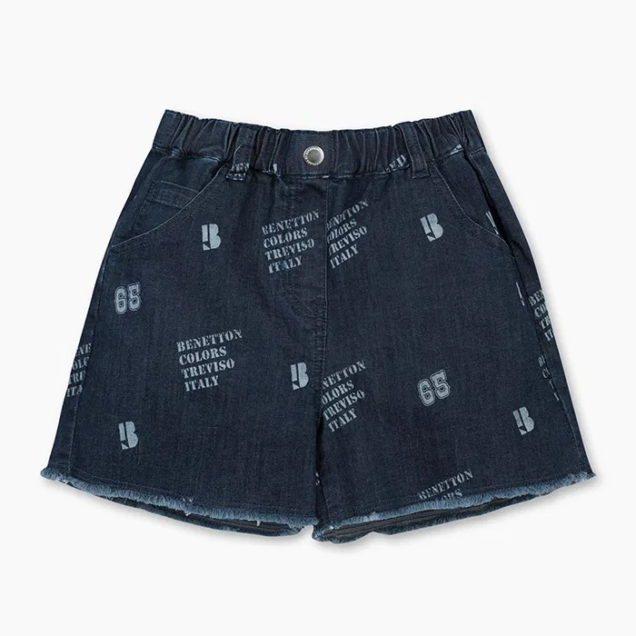 Детские джинсовые шорты с логотипом от Benetton Kids