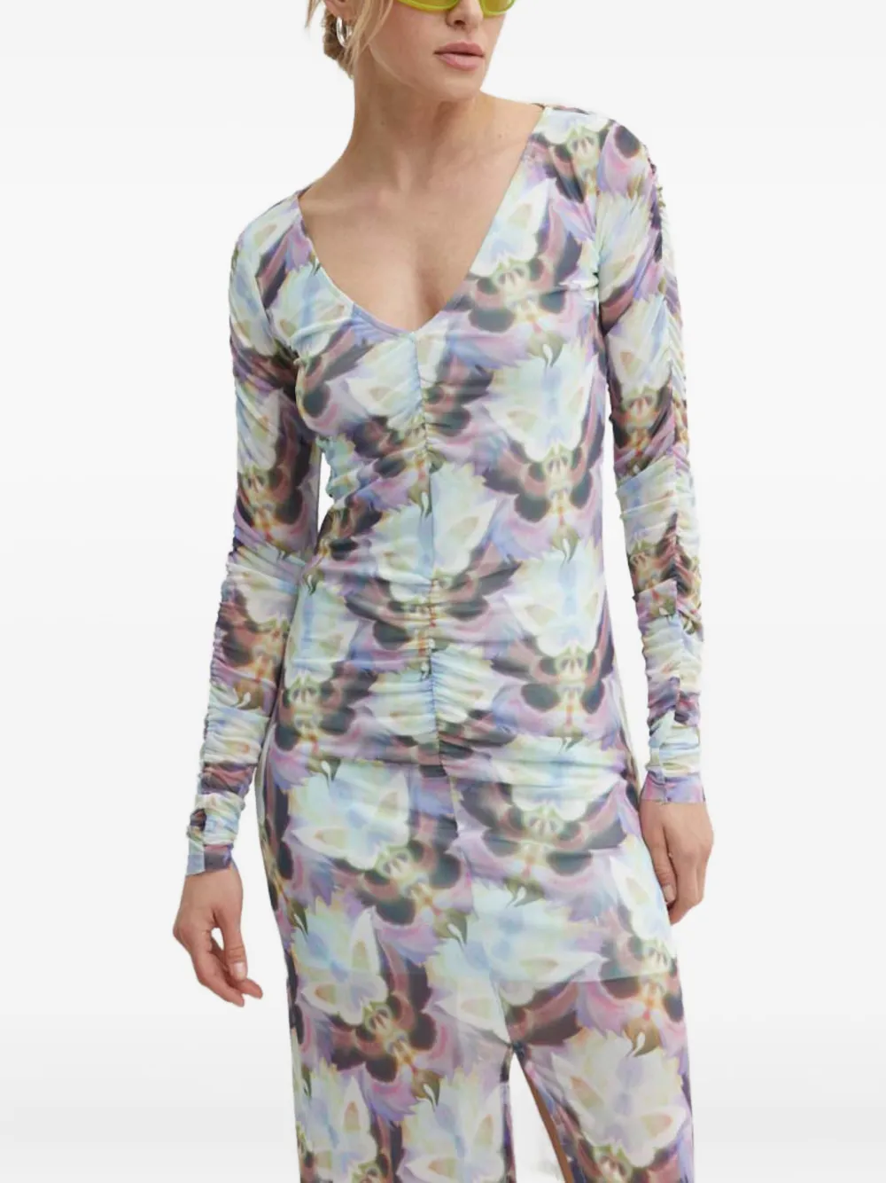 

Платье с драпировкой и разрезом Résumé, синий