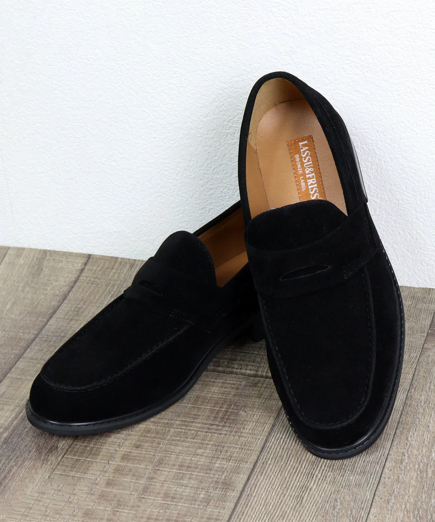 Офисные повседневные классические лоферы 803 Lassu&Friss, Black suede