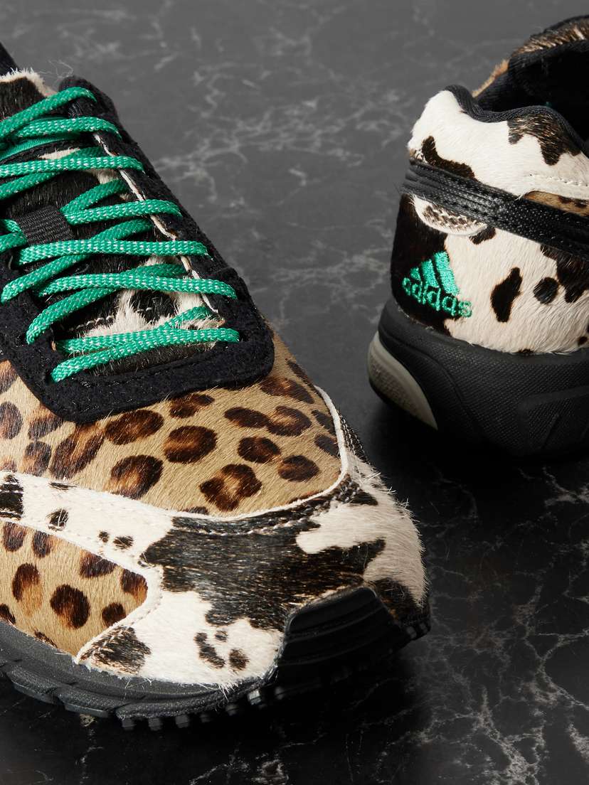 Кроссовки Adizero adios og из матовой замши с резиновой отделкой из шерсти пони Adidas Originals, мультиколор — фото 4