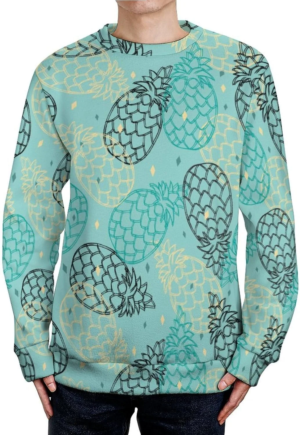 

Свитер мужской Pineapple с круглым вырезом, зимний, мягкий, дышащий TXCUTE