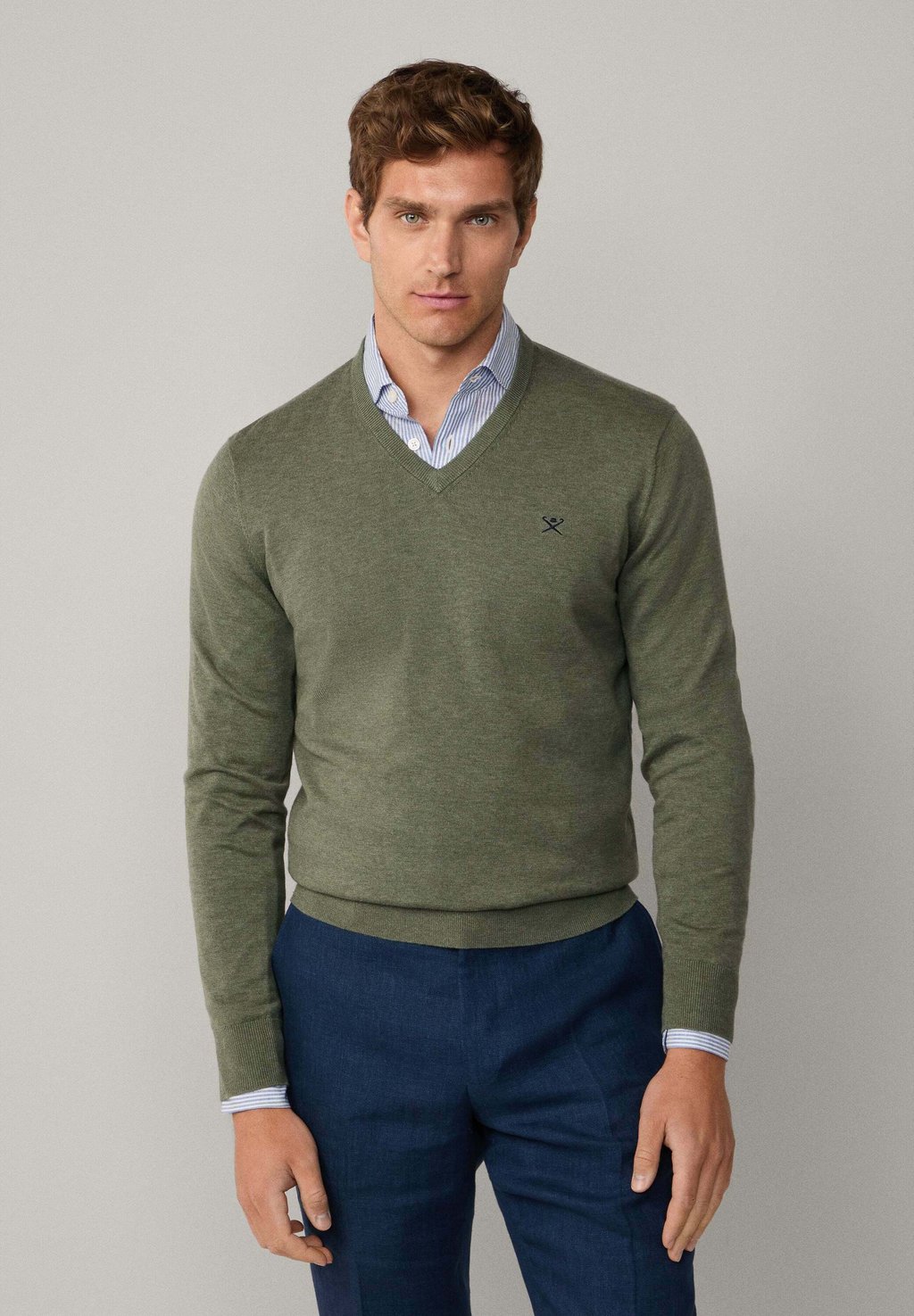 

Джемпер V NECK Hackett London, темно-зеленый