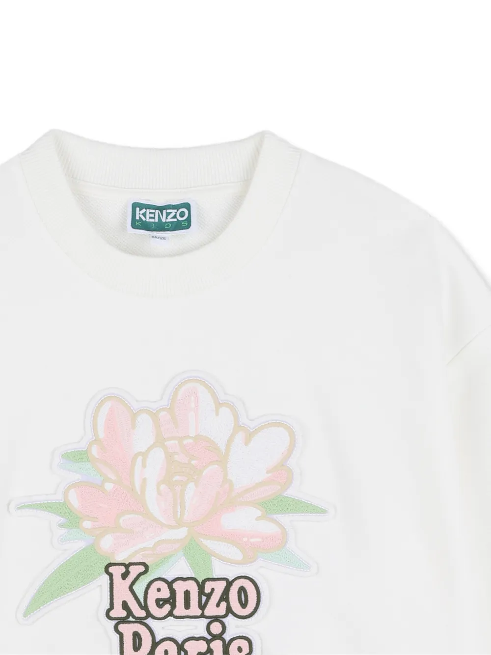 Свитшот с цветочным логотипом Kenzo Kids, белый — фото 3