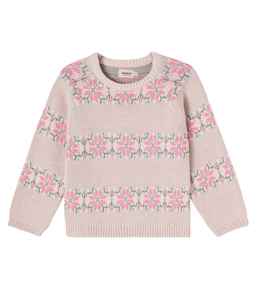 

Свитер Alberte из хлопкового жаккарда с цветочным узором Wheat, Warm Sand