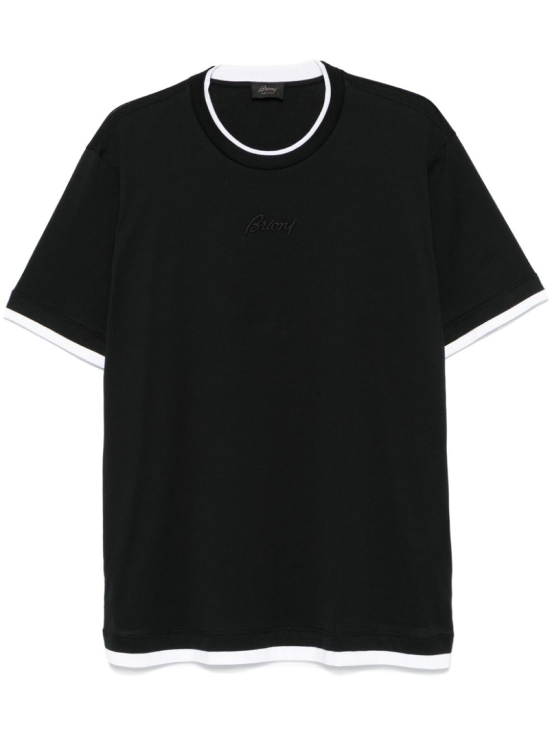 

Футболка с вышитым логотипом Brioni, черный