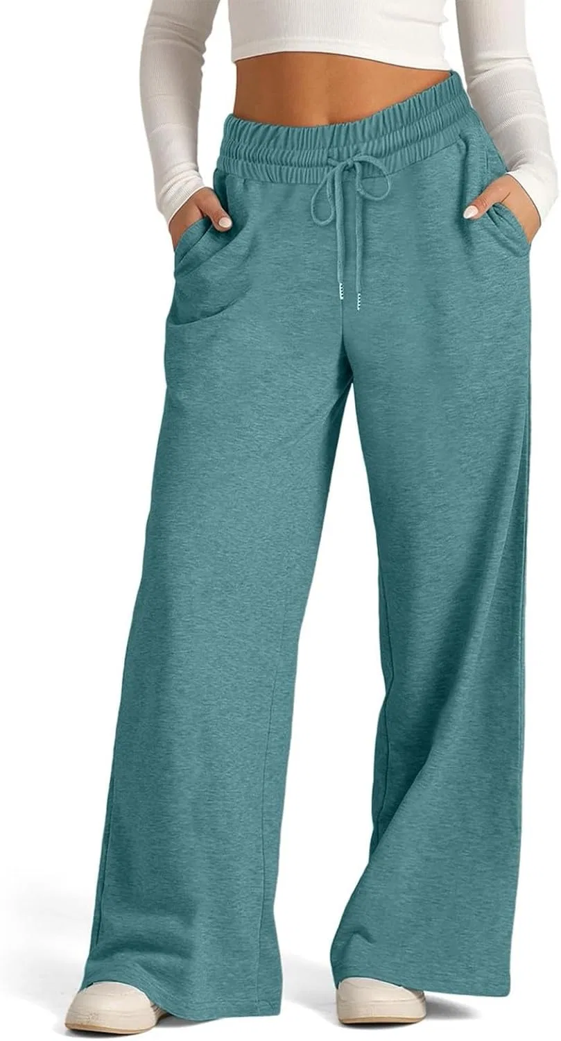 Спортивные брюки женские с широкими штанинами, Mint Green — фото 2
