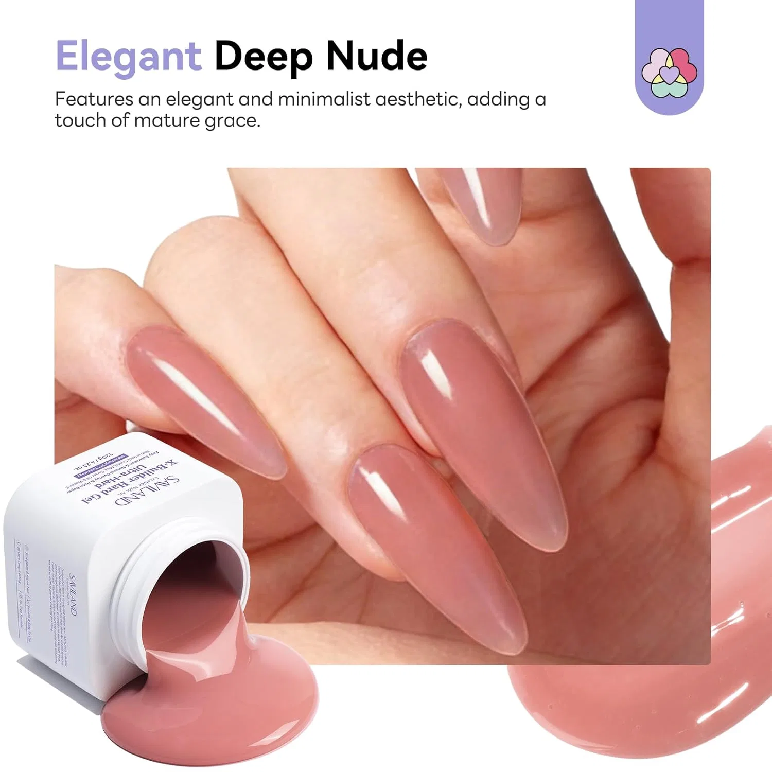 Ультратвердый гель для наращивания ногтей SAVILAND Deep Nude 120 г Saviland, 5-Dark Nude — фото 4
