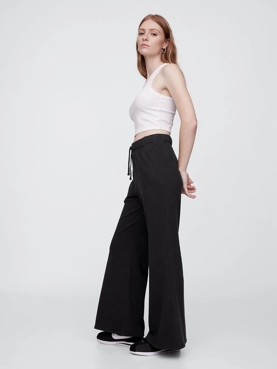 Женские широкие брюки Gap из французской махровой ткани — фото 4