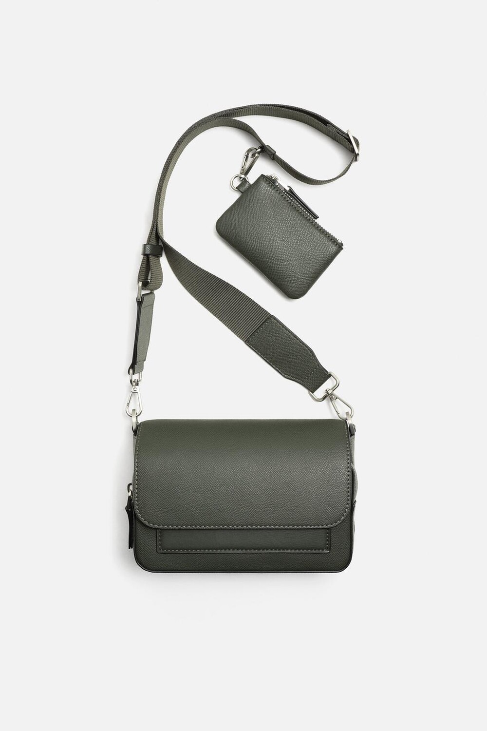 

Текстурированная сумка через плечо ZARA, зеленый