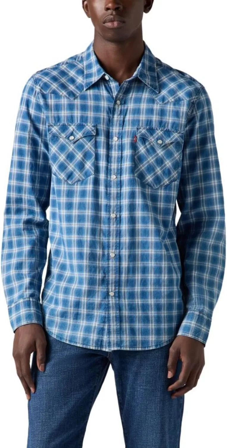 Рубашка ковбойская Levi's, Weaver Indigo Shadow Plaid, синий