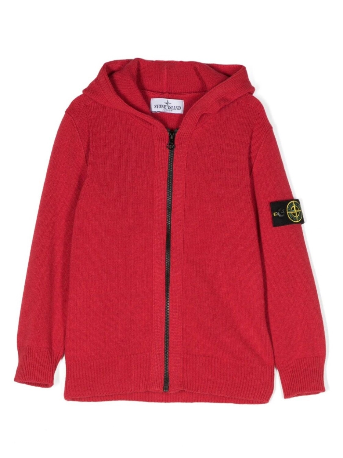

Stone Island Junior худи на молнии с логотипом Compass, красный