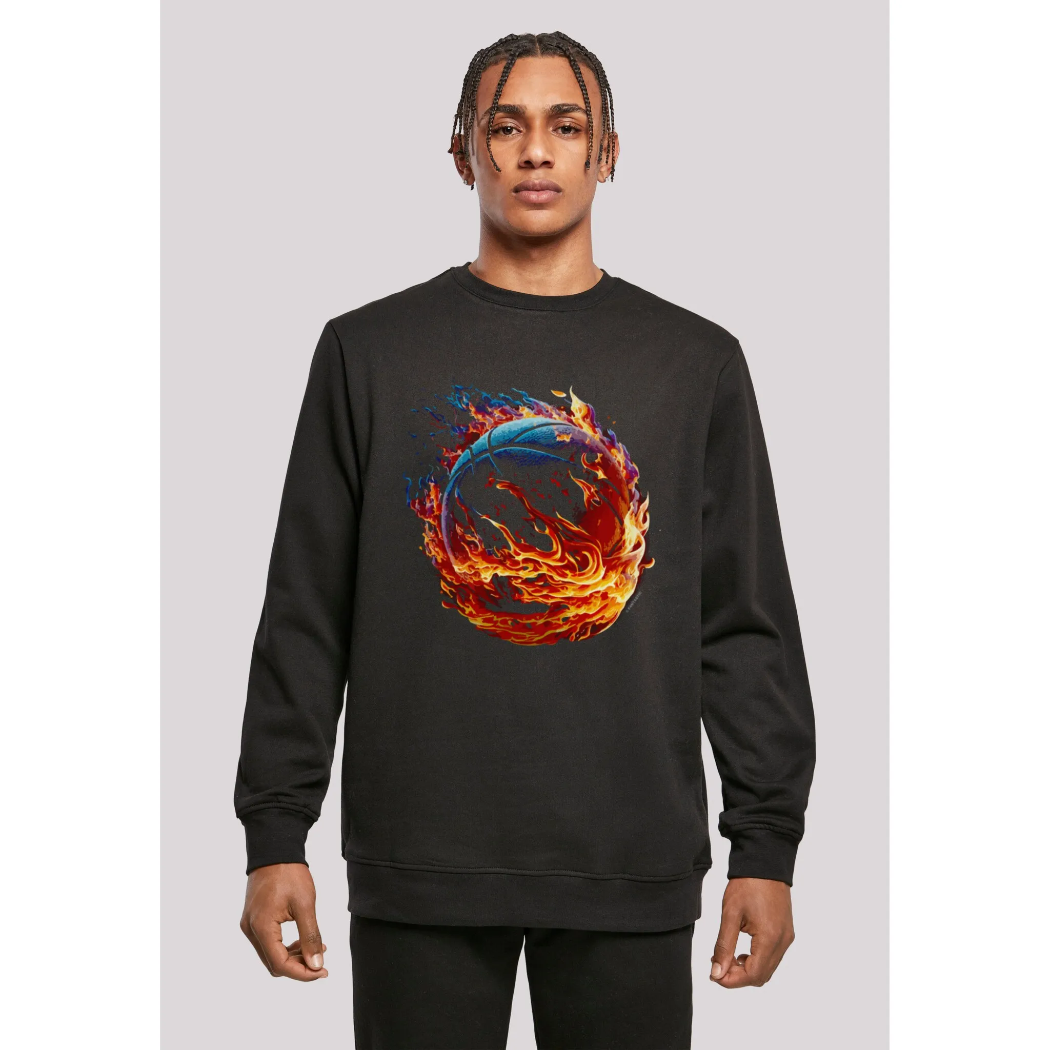 

Толстовка F4NT4STIC "Basketball On Fire Sport CREW", принт, черный