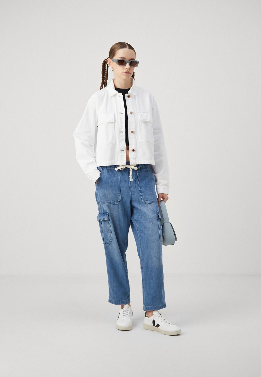 

Джинсовая куртка CROP SHACKET GAP, белый