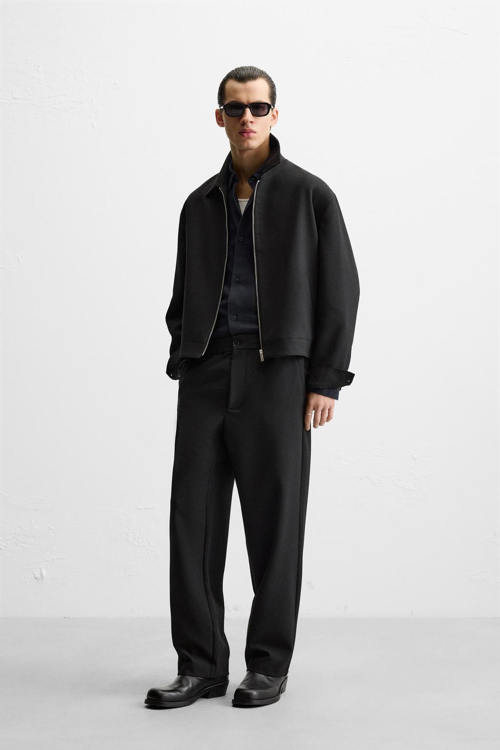 

Брюки обычного покроя ZARA, черный