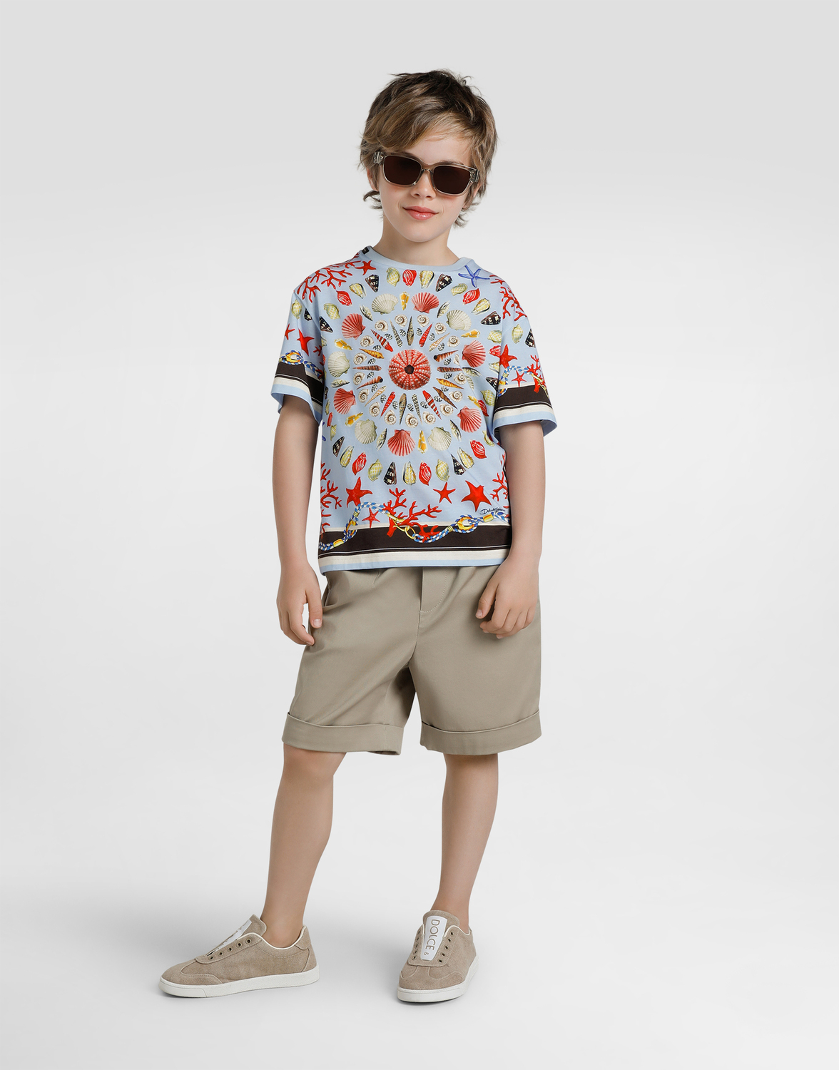 Футболка с короткими рукавами с принтом ракушек Dolce&Gabbana, мультиколор — фото 2