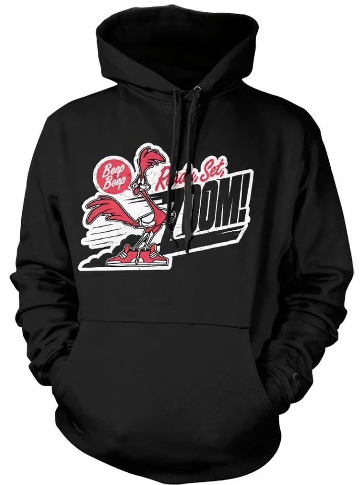 

Толстовка с капюшоном Road Runner Beep Beep Big Tall Hoodie черного цвета Looney Tunes, Черный, Толстовка с капюшоном Road Runner Beep Beep Big Tall Hoodie черного цвета Looney Tunes