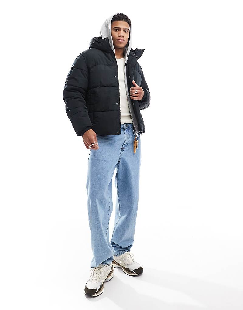 

Черная короткая стеганая куртка Jack & Jones