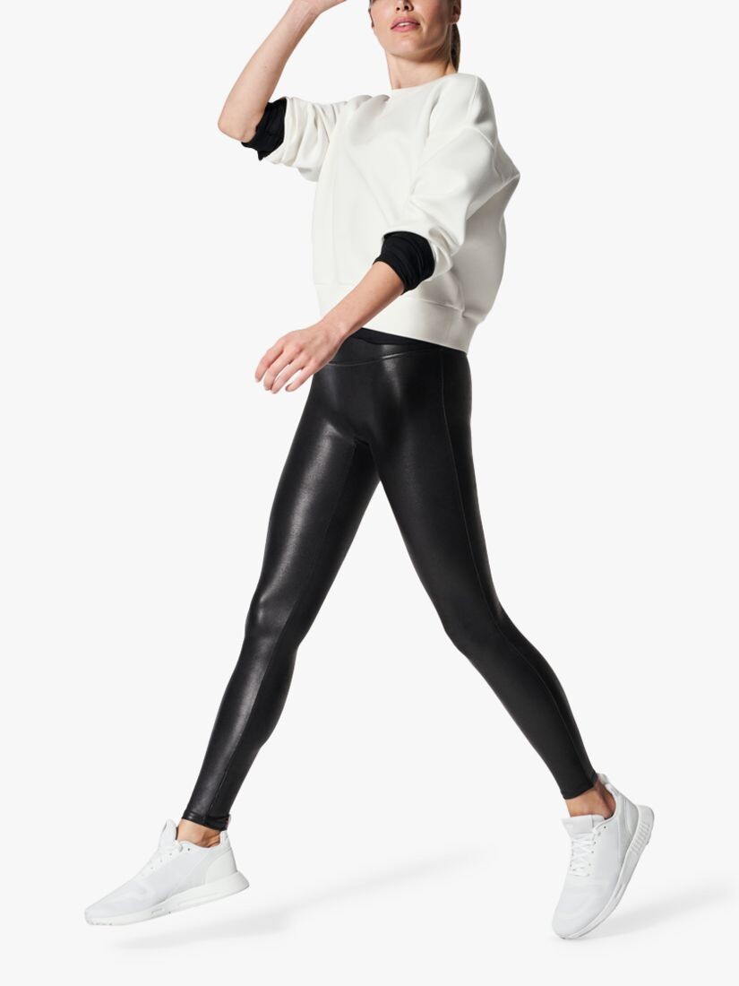 

Леггинсы из искусственной кожи Spanx, черные
