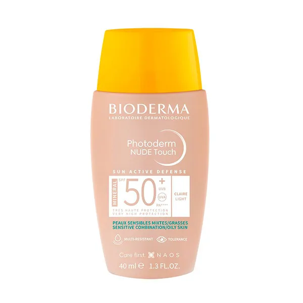 

Тональный солнцезащитный крем SPF 50 Photoderm Nude Bioderma, цвет claro