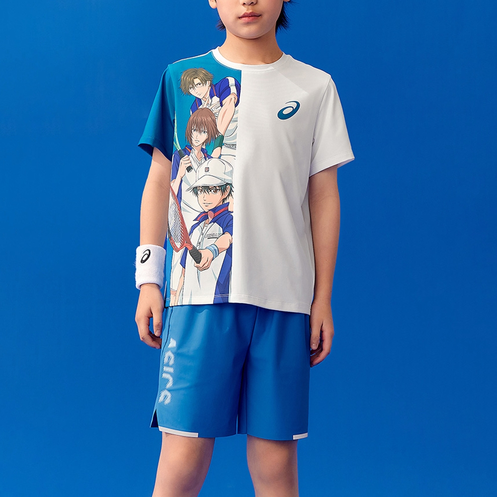 Футболка спортивная XINWANGQIUWANGZI,LIANMINGKUAN SS25 5005 для детей 3-7 лет ASICS, синий — фото 3