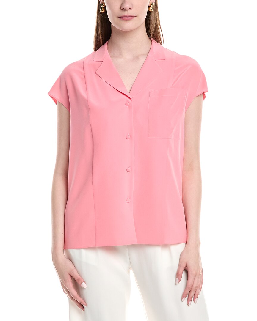 

Lafayette 148 New York Блузка из шелка с удлиненным рукавом, розовый