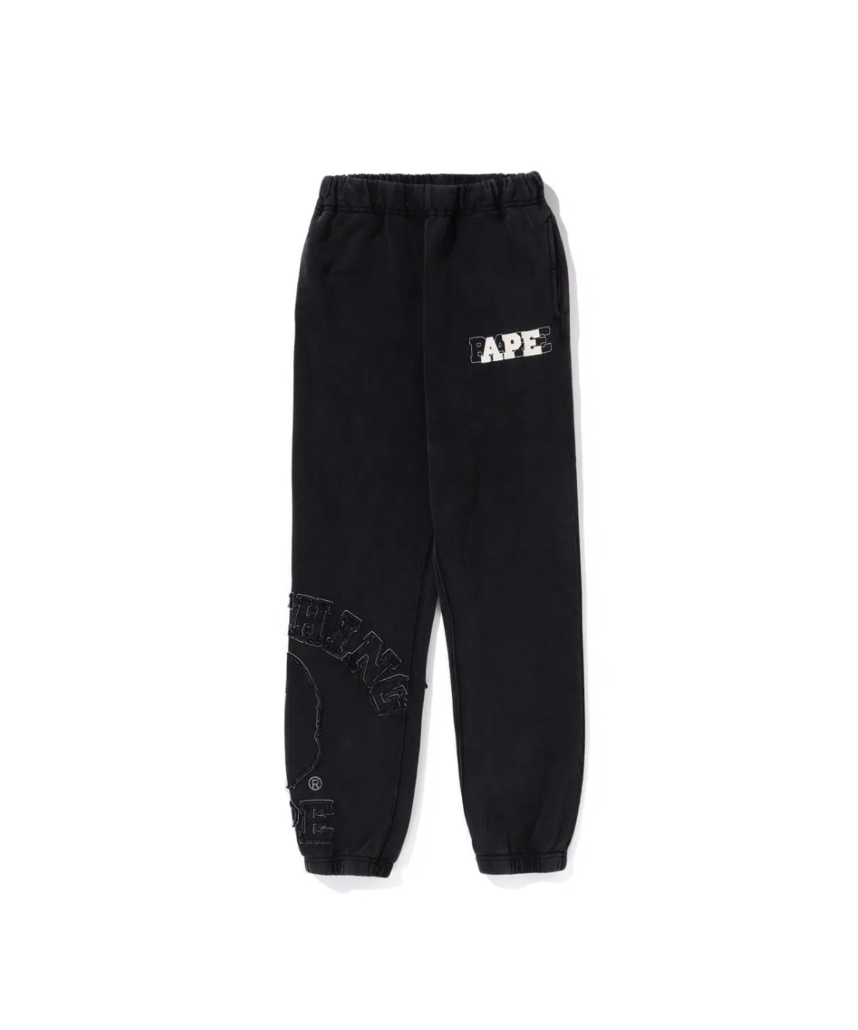 Спортивные брюки VINTAGE WASHED COLLEGE PATCH SWEATPANTS BAPE черные