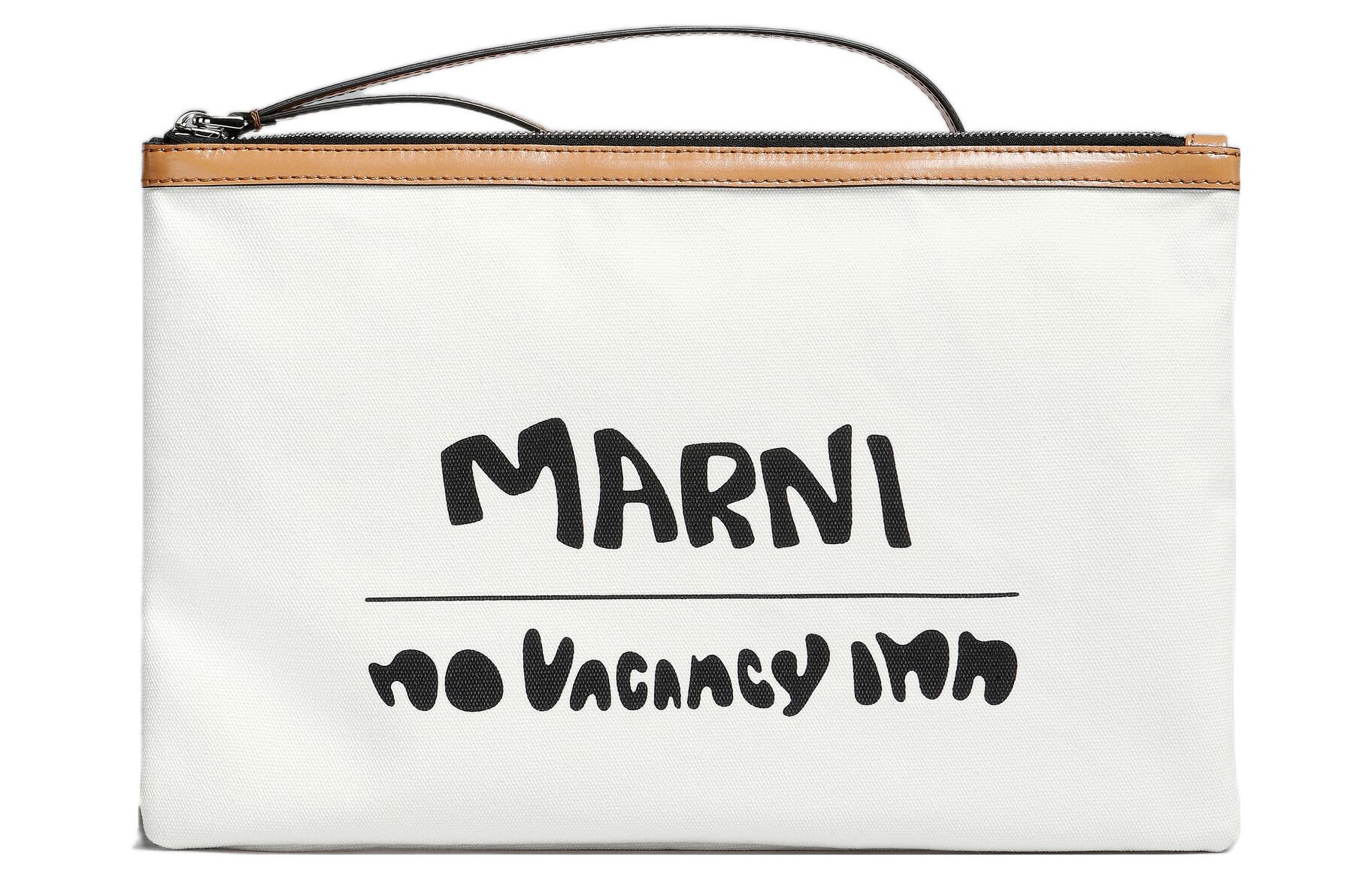 

MARNI No Vacancy Inn Collaboration Canvas Bag Clutch Men's White