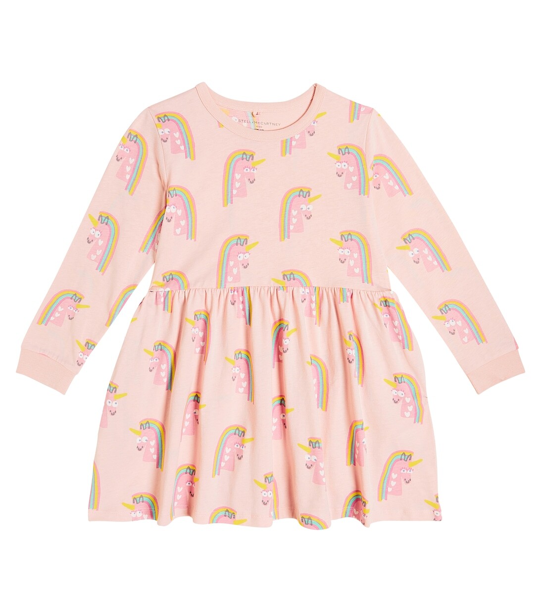 

Платье из хлопкового джерси с принтом Stella McCartney Kids, разноцветный