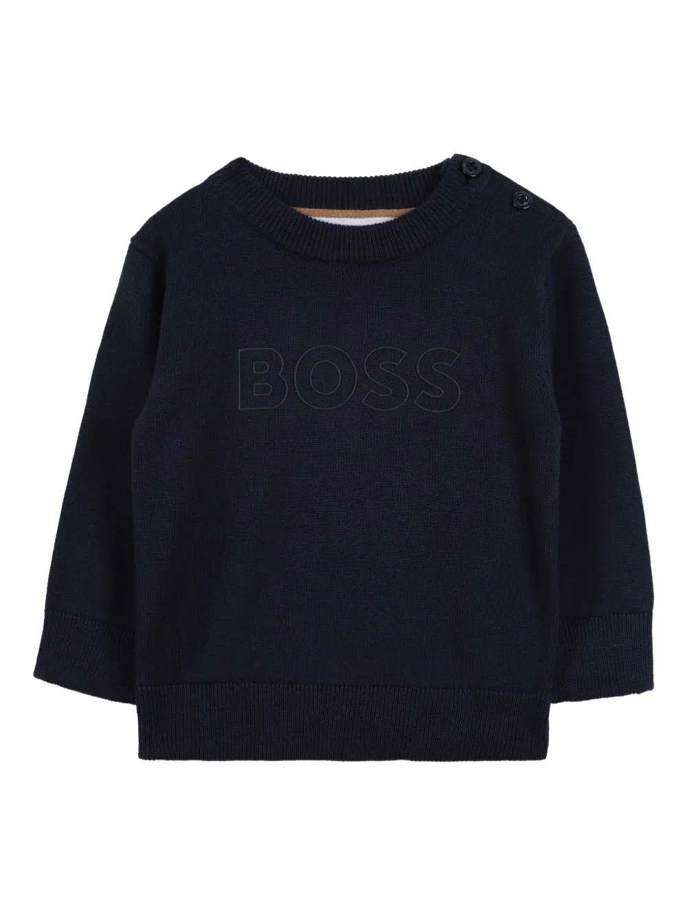 

Свитер с вышитым логотипом BOSS Kidswear, синий