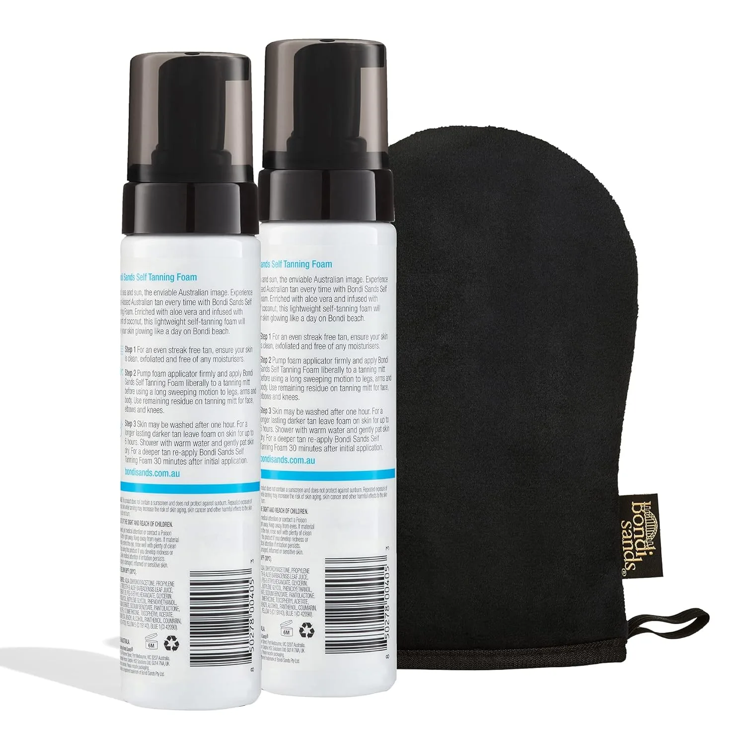 Набор для автозагара Bondi Sands Light/Medium Self Tanning Foam Value Kit | Включает 2 легких пены для автозагара + 1 перчатку для безупречного результата — фото 2