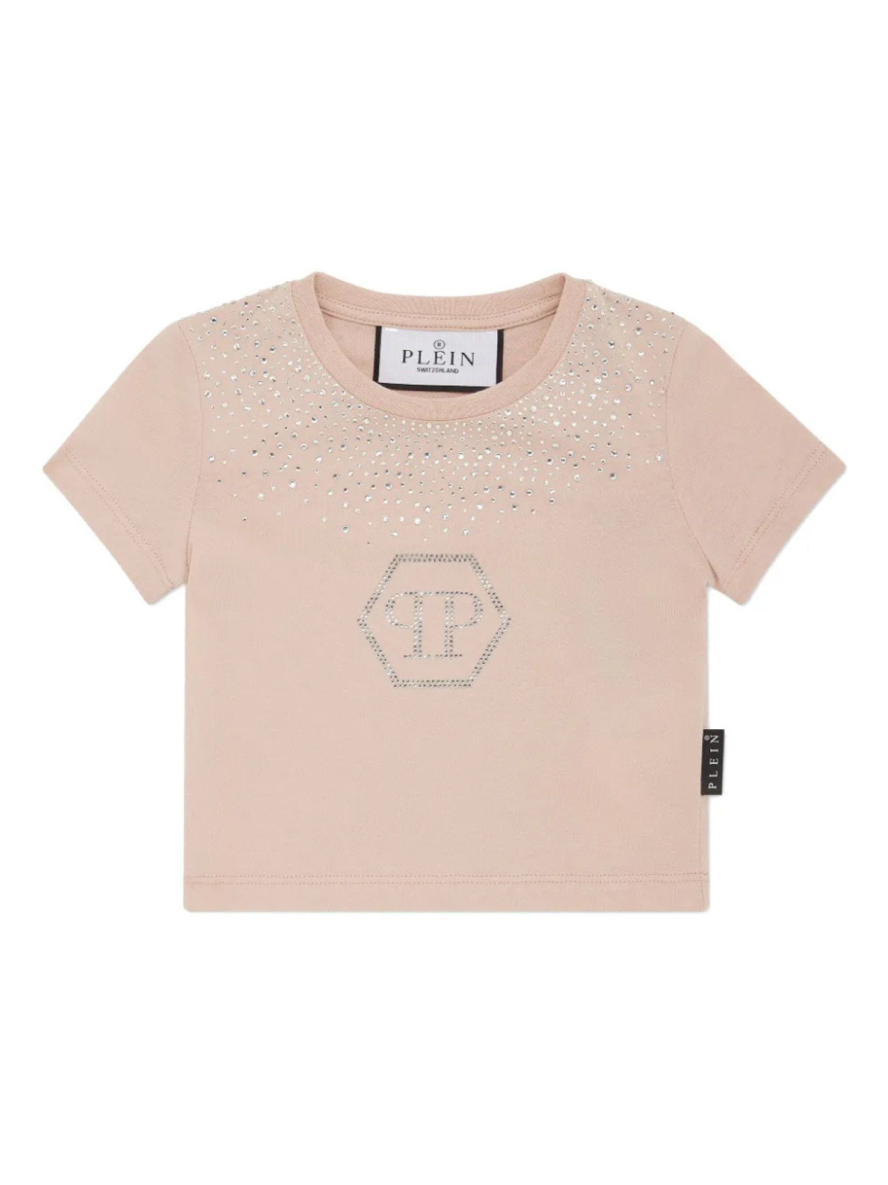 

Укороченная футболка Philipp Plein Strass Hexagon, розовый