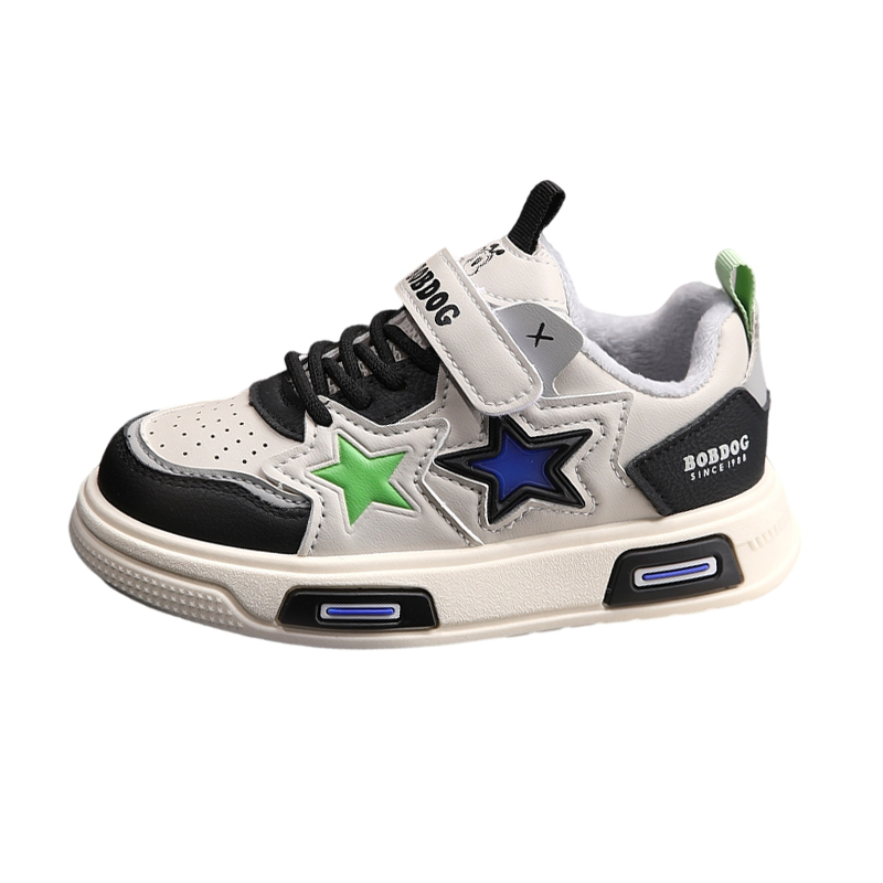 

Износостойкие дышащие водонепроницаемые нескользящие противоударные детские скейтборд-кроссовки BOBDOG, YCW029-Low-Top черный белый[Thin Cotton Thermal]