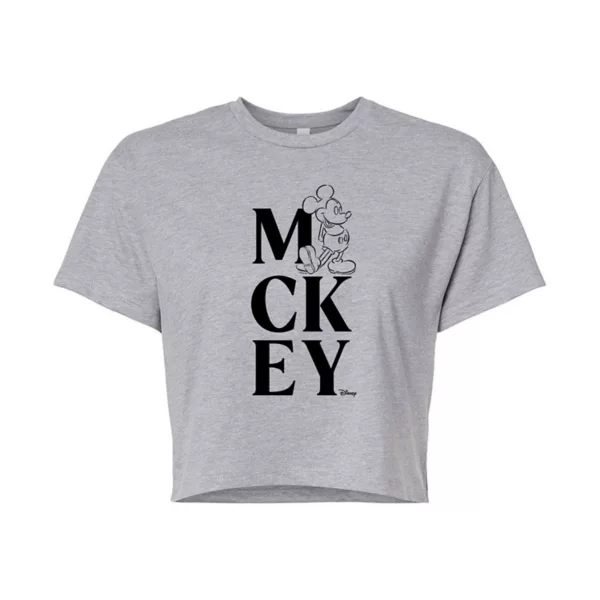 

Укороченная футболка юниоров с Микки Маусом Disney, серый