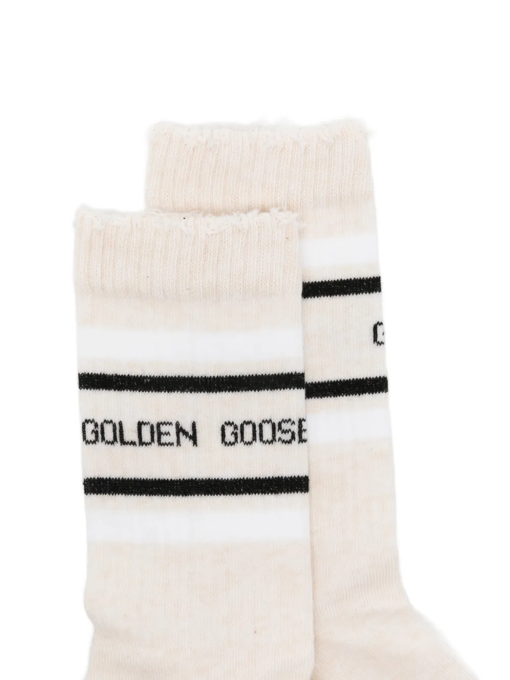 Носки с логотипом и полосками Golden Goose, нейтральный — фото 3