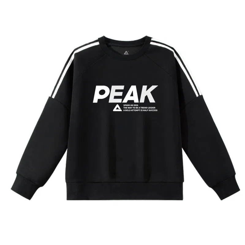 Свитшот детский с логотипом PEAK черный/розовый