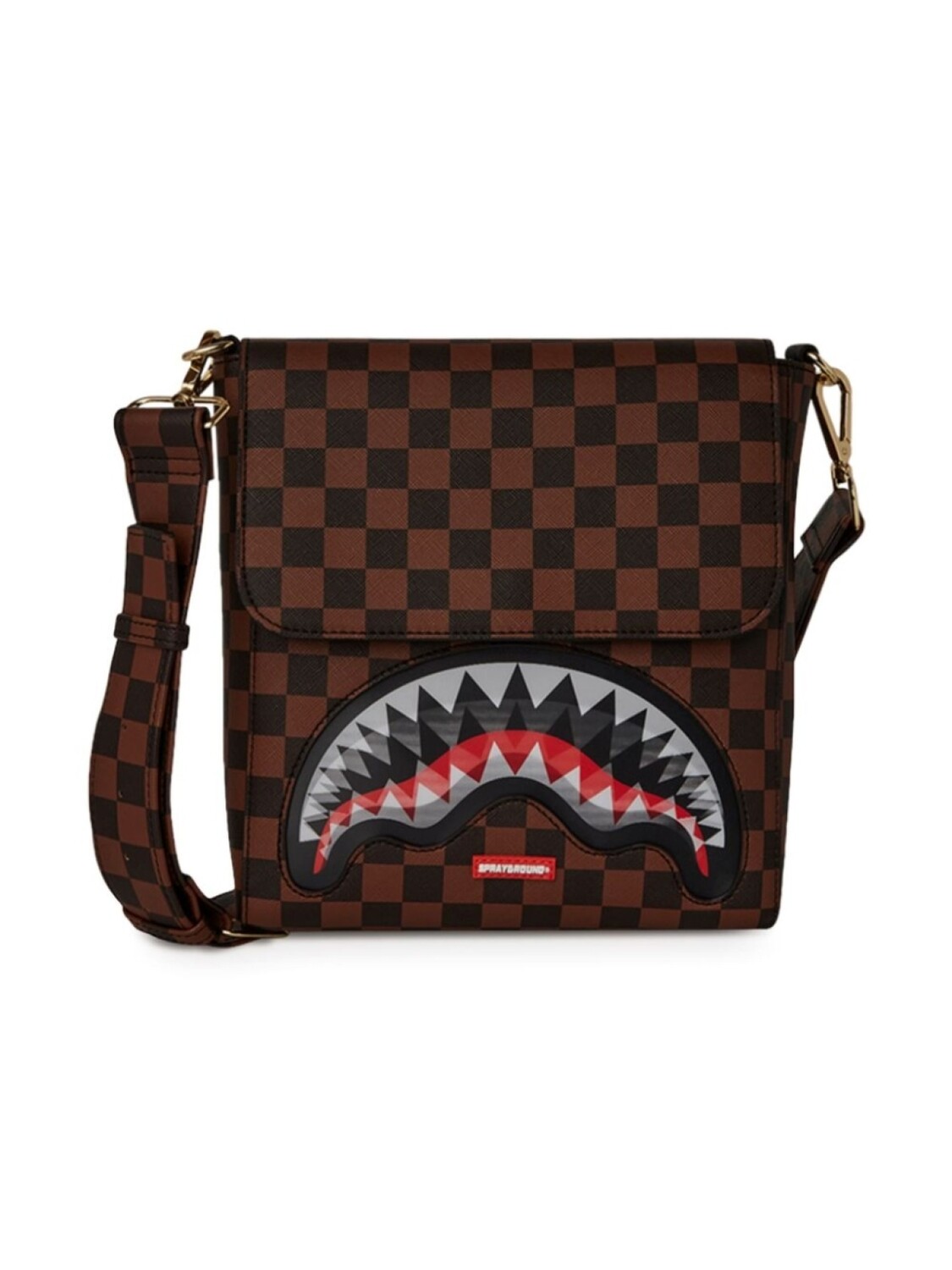 

Сумка-мессенджер с микс-принтом Sprayground kid, коричневый