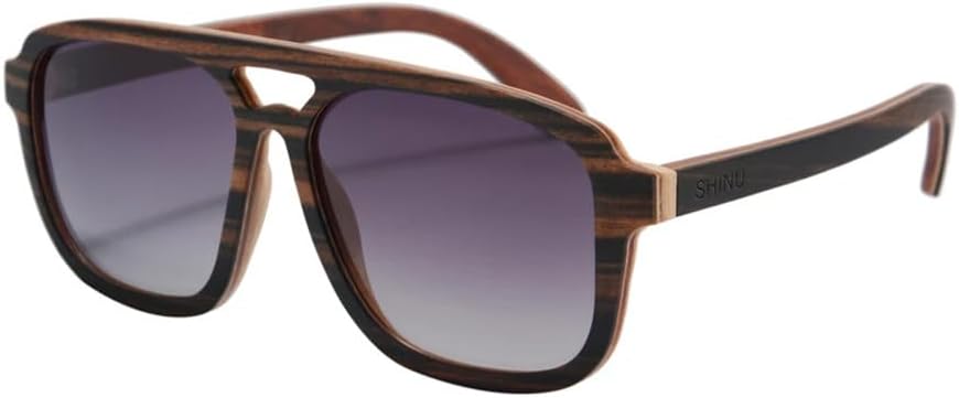 

Деревянные солнцезащитные очки для мужчин, поляризованные солнцезащитные очки, большие солнцезащитные очки для мужчин, солнцезащитные очки из черного дерева HDUBFY, Ebony Outside