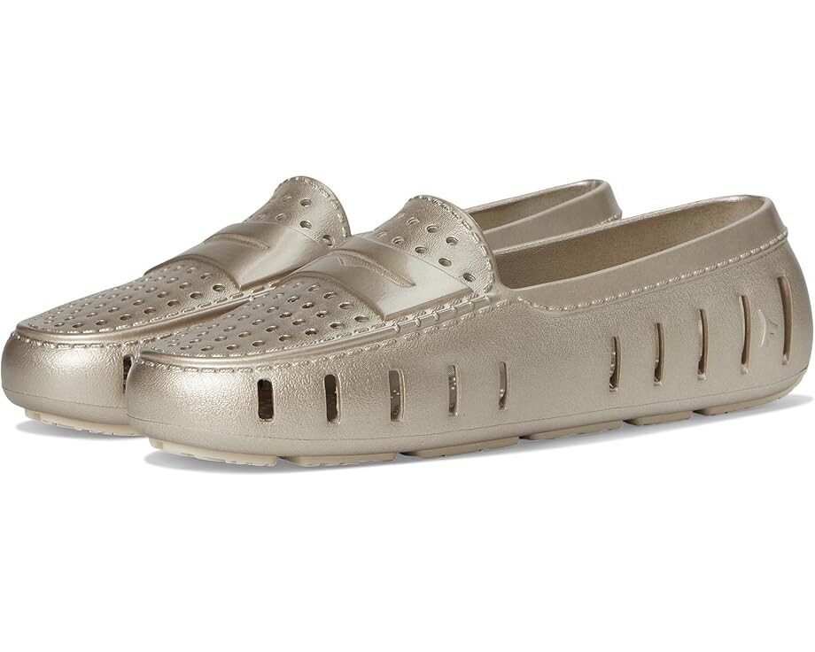 Лоферы Floafers Metallic Posh Driver, цвет White Gold/Cream