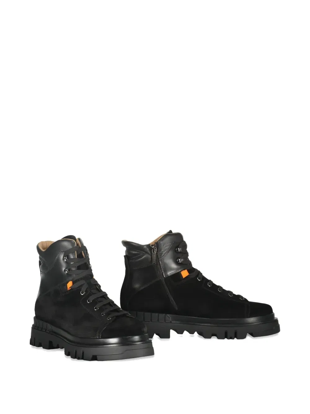 Кожаные ботинки на шнуровке Santoni, черный — фото 2