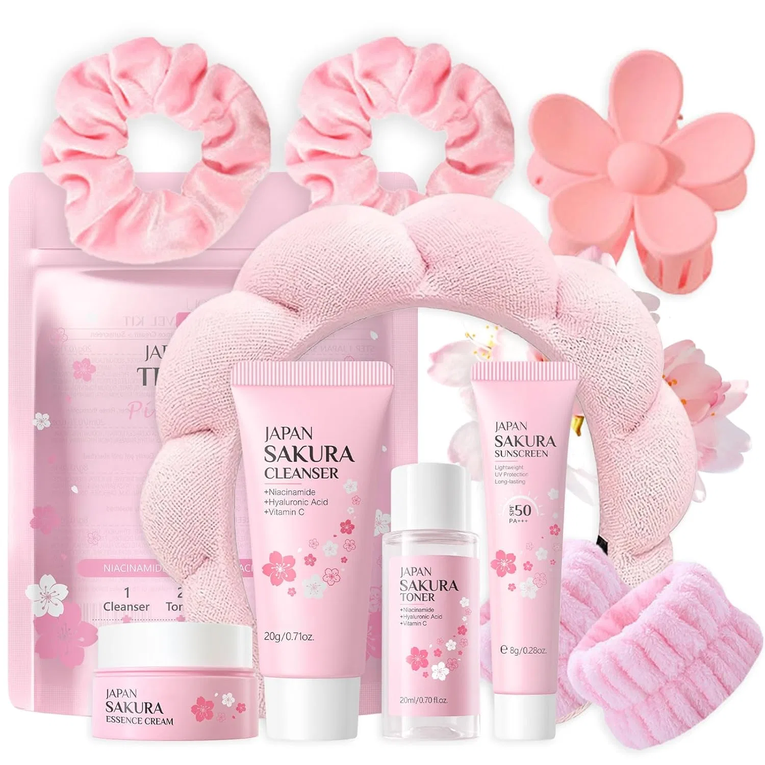 Подарочный набор для ухода за лицом Sakura для подростков, 10 предметов Altherona, Pink